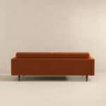 Mid Century Modern Orange Velvet Sofa with Removable Legs