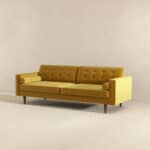 Gold Velvet Mid Century Modern Sofa with Removable Legs