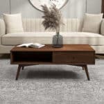 Brown Solid Wood Mid-Century Modern Coffee Table