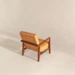 Tan Leather Mid-Century Lounge Chair with Solid Wood Frame 9 Tan Leather Mid-Century Lounge Chair with Solid Wood Frame