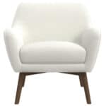 White Boucle Mid-Century Modern Accent Armchair for Living Room 6 White Boucle Mid-Century Modern Accent Armchair for Living Room