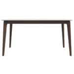 White Solid Wood Dining Table with Walnut Legs 8 White Solid Wood Dining Table with Walnut Legs