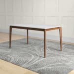White Solid Wood Dining Table with Walnut Legs 11 White Solid Wood Dining Table with Walnut Legs