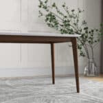 White Solid Wood Dining Table with Walnut Legs 12 White Solid Wood Dining Table with Walnut Legs