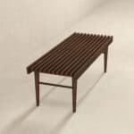 Brown Solid Wood Mid Century Modern Bench With Walnut Finish 16 Brown Solid Wood Mid Century Modern Bench With Walnut Finish