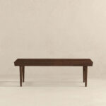 Brown Solid Wood Mid Century Modern Bench With Walnut Finish 15 Brown Solid Wood Mid Century Modern Bench With Walnut Finish