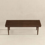 Brown Solid Wood Mid Century Modern Bench With Walnut Finish 13 Brown Solid Wood Mid Century Modern Bench With Walnut Finish