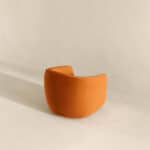 Mid Century Modern Orange Velvet Swivel Accent Armchair