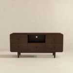 Brown Solid Wood Mid Century Modern TV Stand 14 Brown Solid Wood Mid Century Modern TV Stand