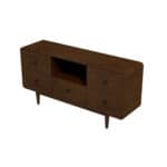 Brown Solid Wood Mid Century Modern TV Stand 9 Brown Solid Wood Mid Century Modern TV Stand
