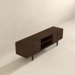 Brown Solid Wood Mid Century Modern Low Profile TV Stand