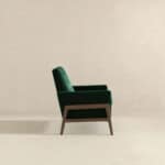 Green Velvet Mid-Century Modern Lounge Chair Solid Wood Frame 14 Green Velvet Mid-Century Modern Lounge Chair Solid Wood Frame