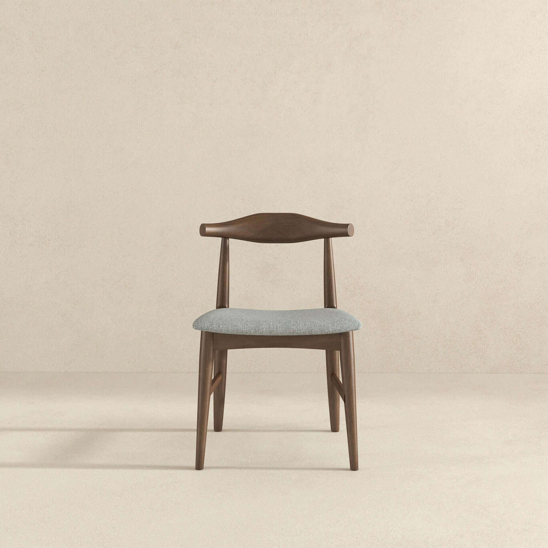 Grey Solid Wood Mid-Century Dining Chair 4 Grey Solid Wood Mid-Century Dining Chair - Image 4