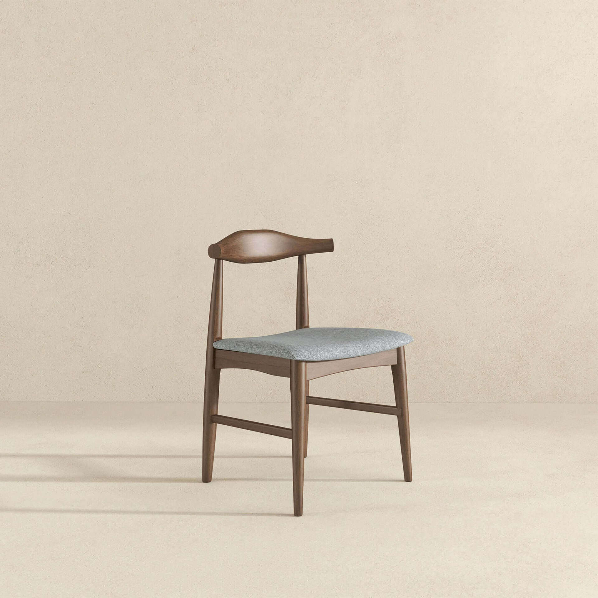 Grey Solid Wood Mid-Century Dining Chair 5 Grey Solid Wood Mid-Century Dining Chair - Image 5