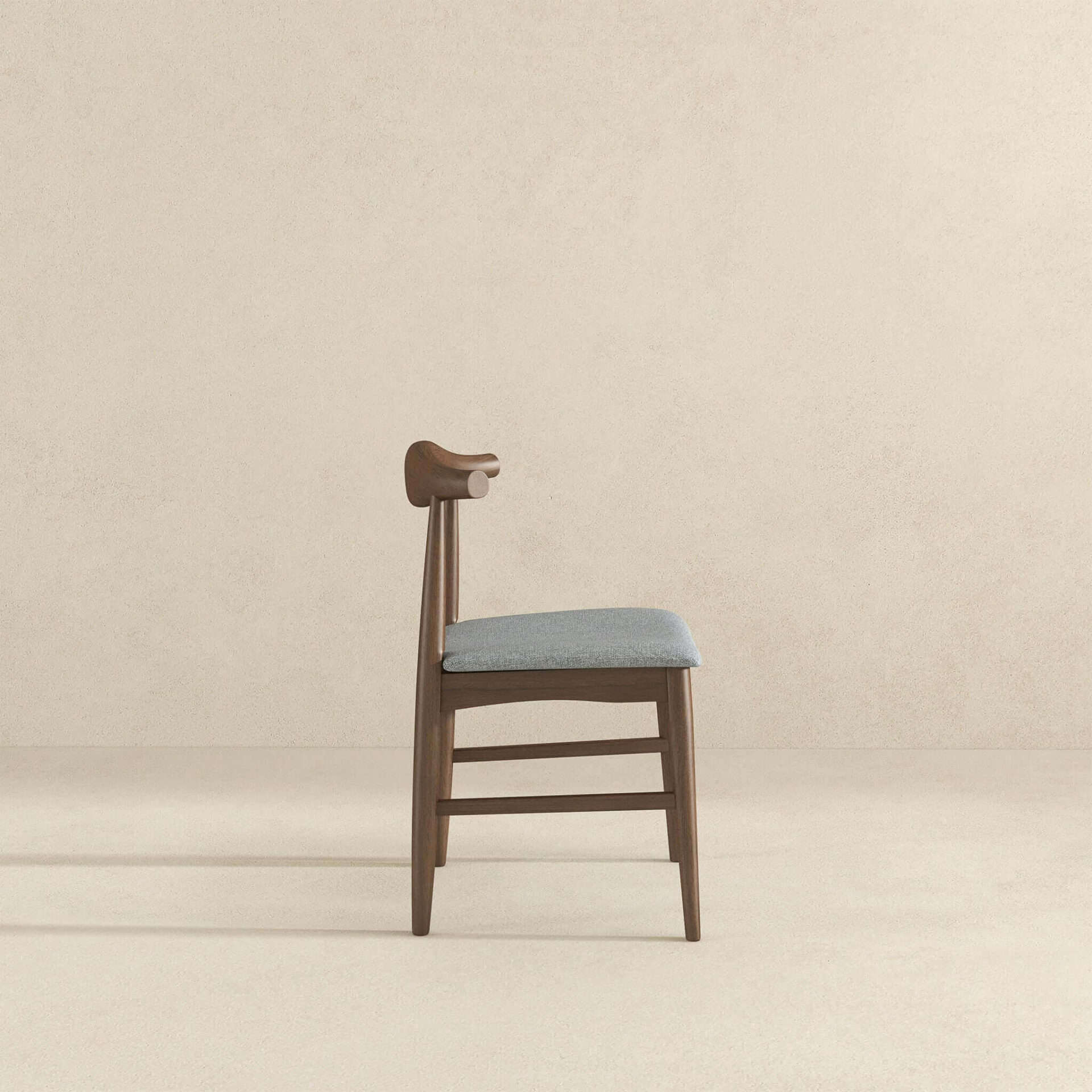 Grey Solid Wood Mid-Century Dining Chair 7 Grey Solid Wood Mid-Century Dining Chair - Image 7