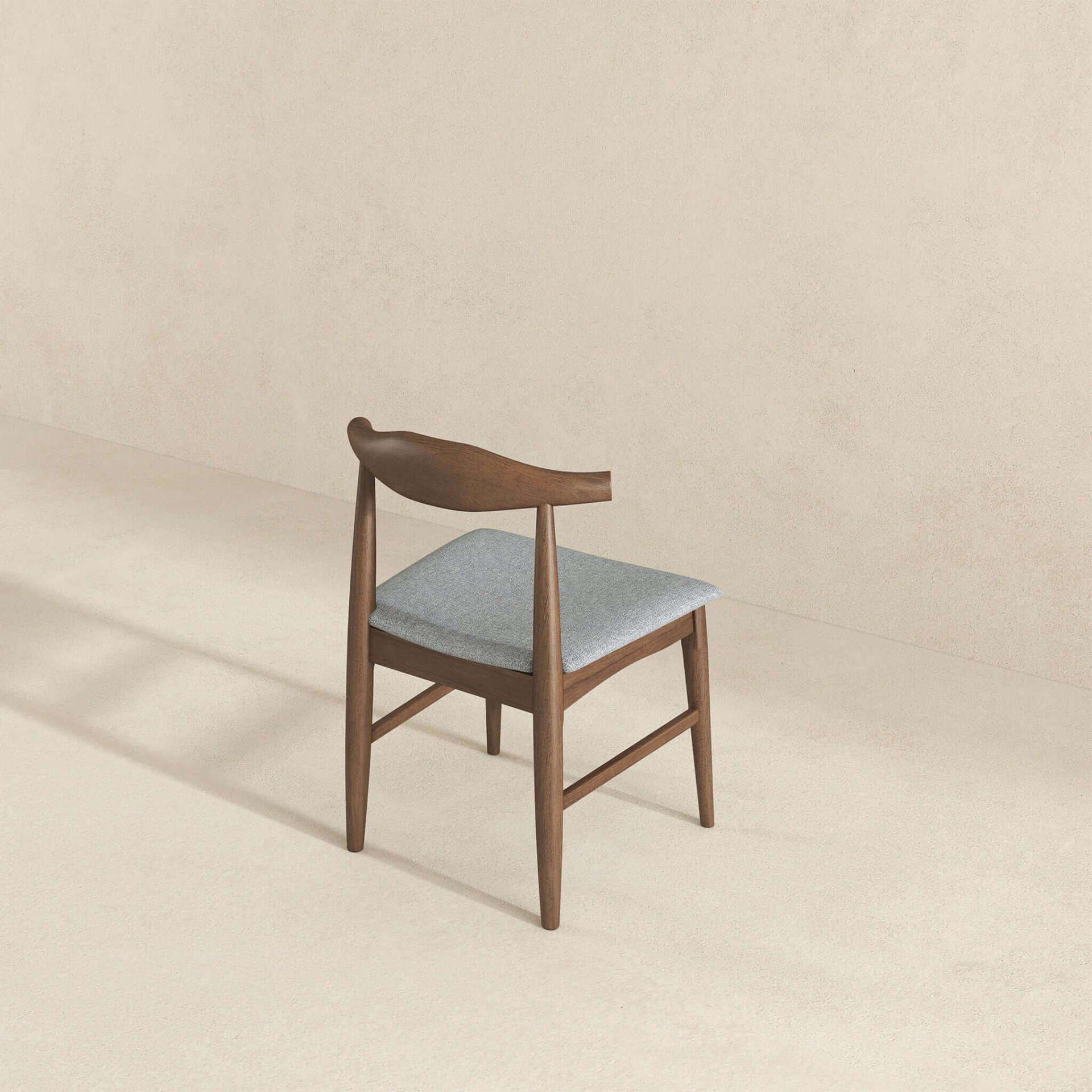 Grey Solid Wood Mid-Century Dining Chair 6 Grey Solid Wood Mid-Century Dining Chair - Image 6