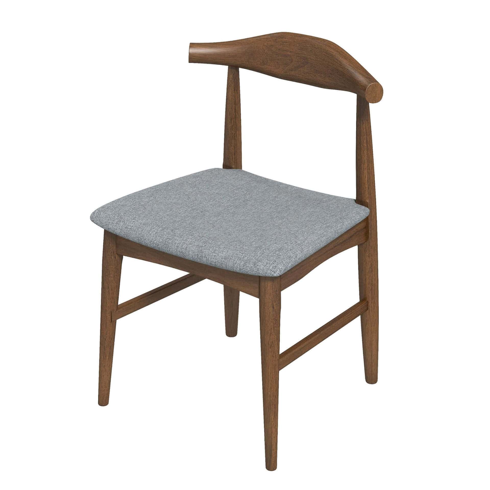 Grey Solid Wood Mid-Century Dining Chair 2 Grey Solid Wood Mid-Century Dining Chair - Image 2