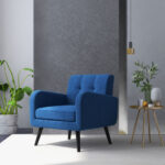 Modern Upholstered Accent Chair with Rubberwood Legs and Tufted Back 8 Modern Upholstered Accent Chair with Rubberwood Legs and Tufted Back