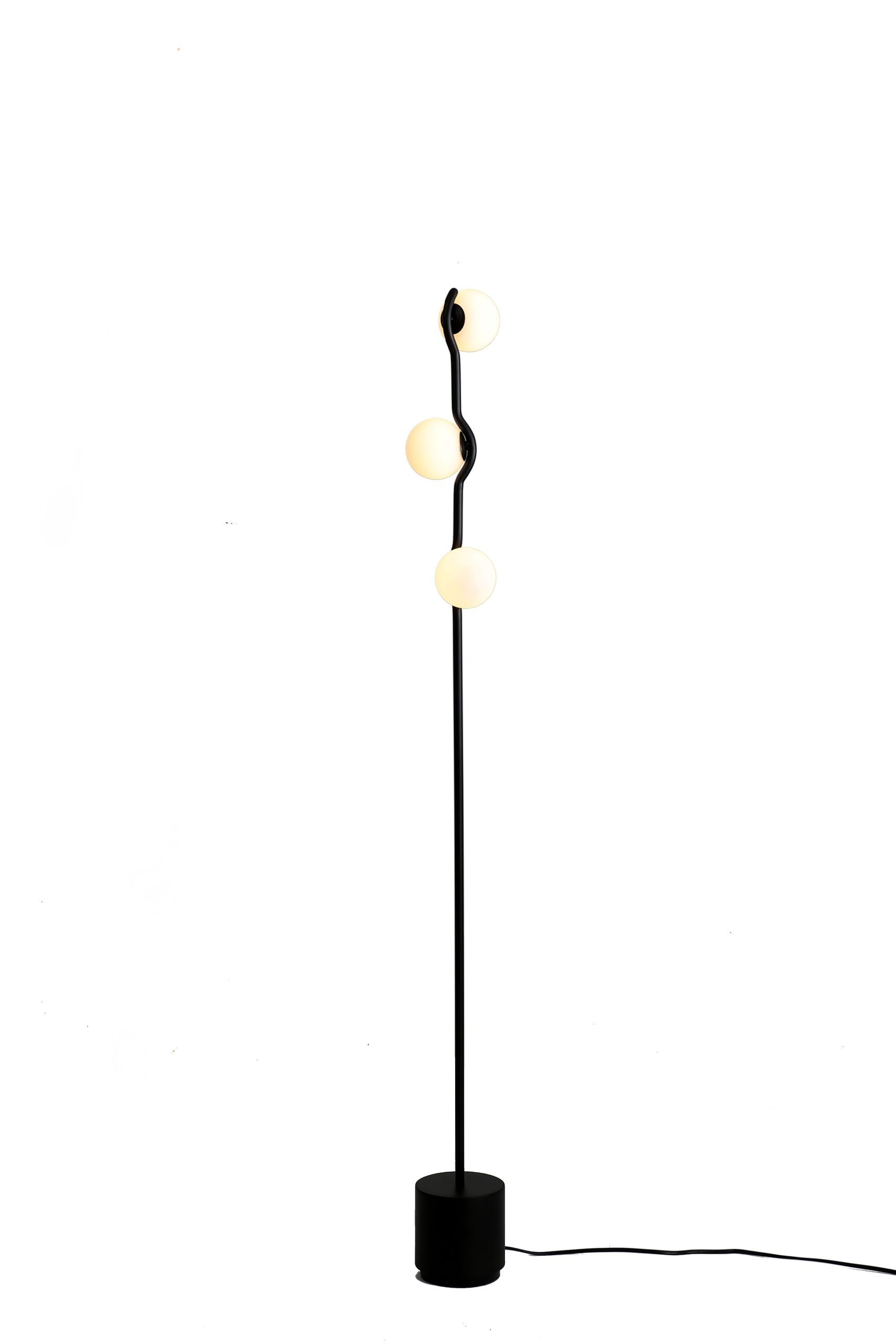 pluto black glass black frame modern floor lamp