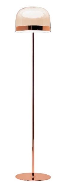 shine amber glass copper frame led floor lamp