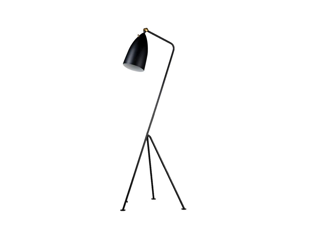 stickman black steel retro fabric cord floor lamp
