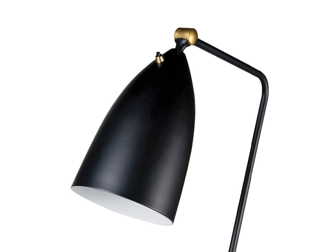 stickman black steel retro fabric cord floor lamp