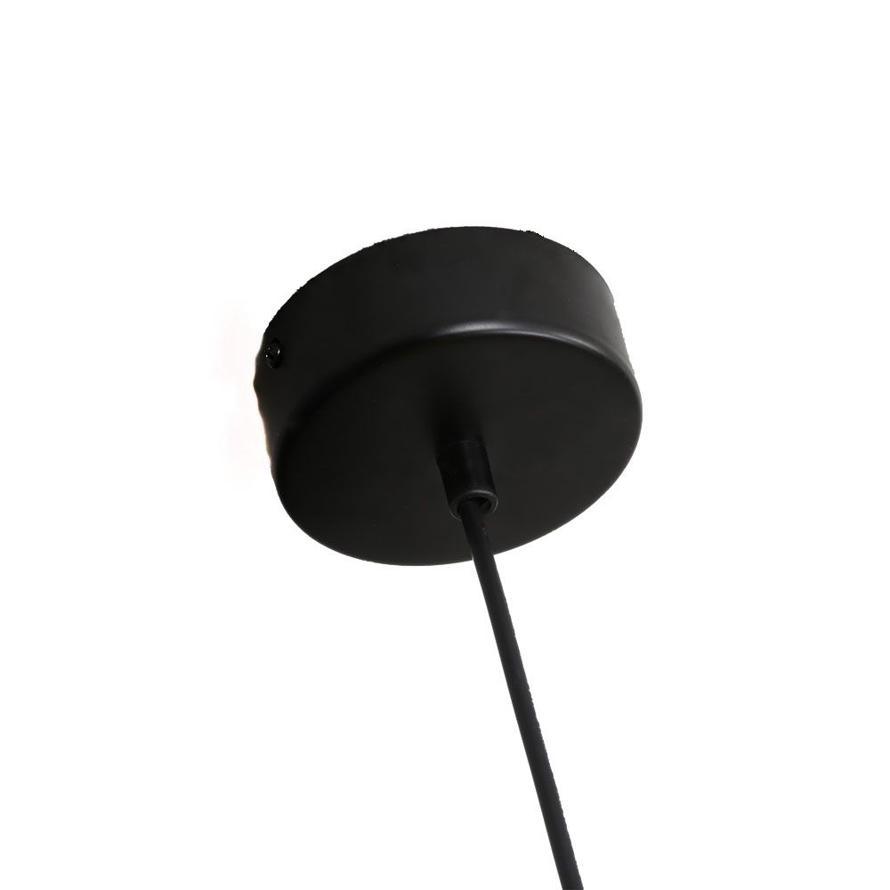 pluto pendant lamp white glass black frame