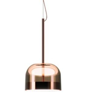 shine amber glass pendant lamp with copper frame