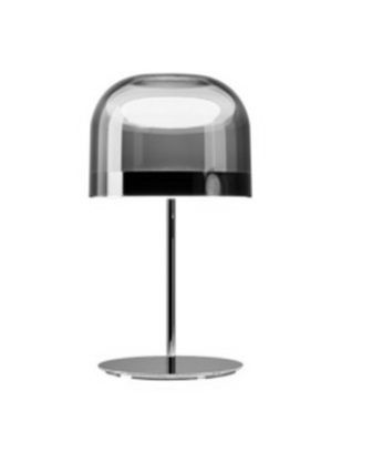 shine smoke glass table lamp black frame