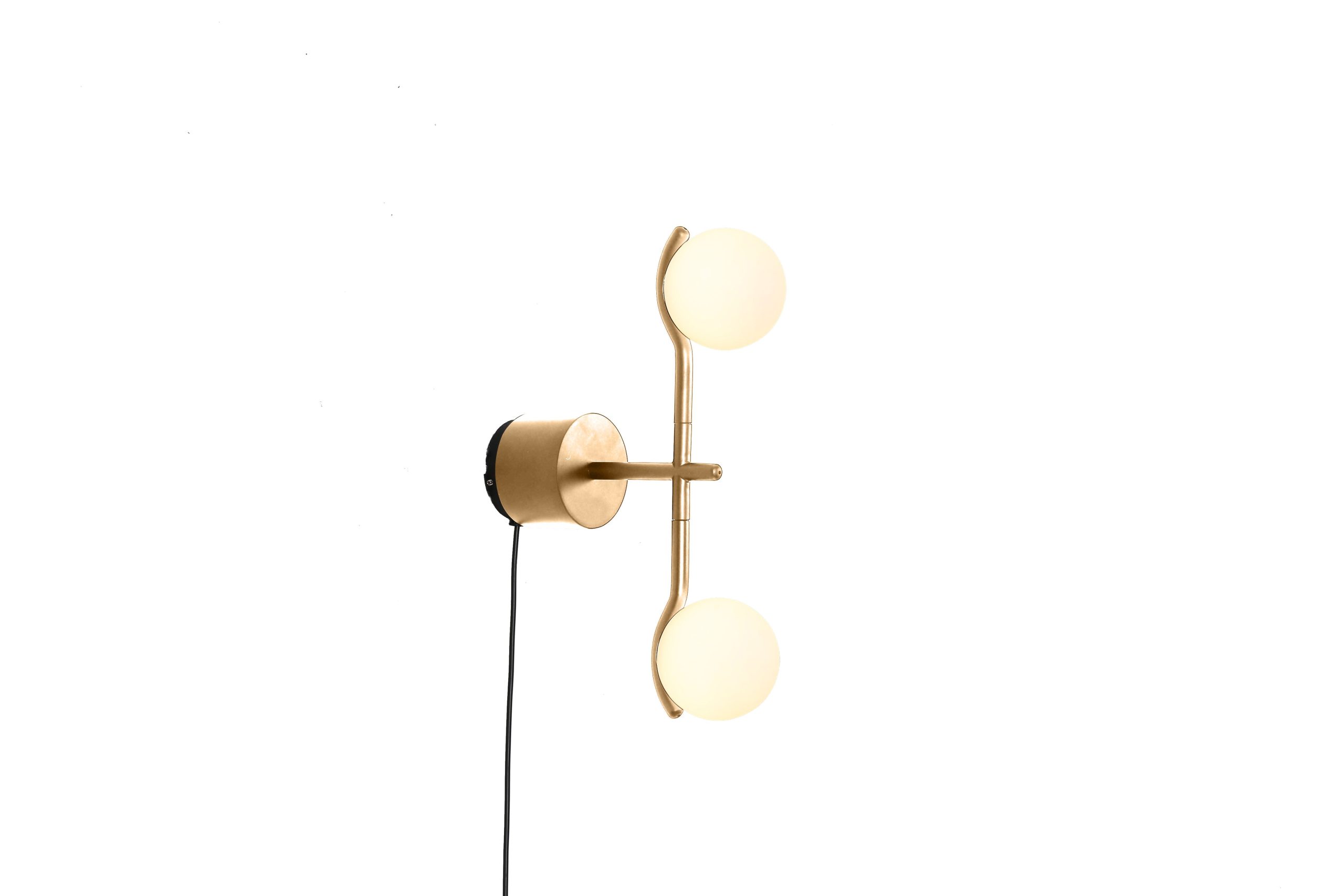 pluto brass powder coated frame wall lamp