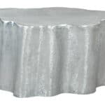 Antique Silver Aluminum Coffee Table with Modern Boho Chic Design