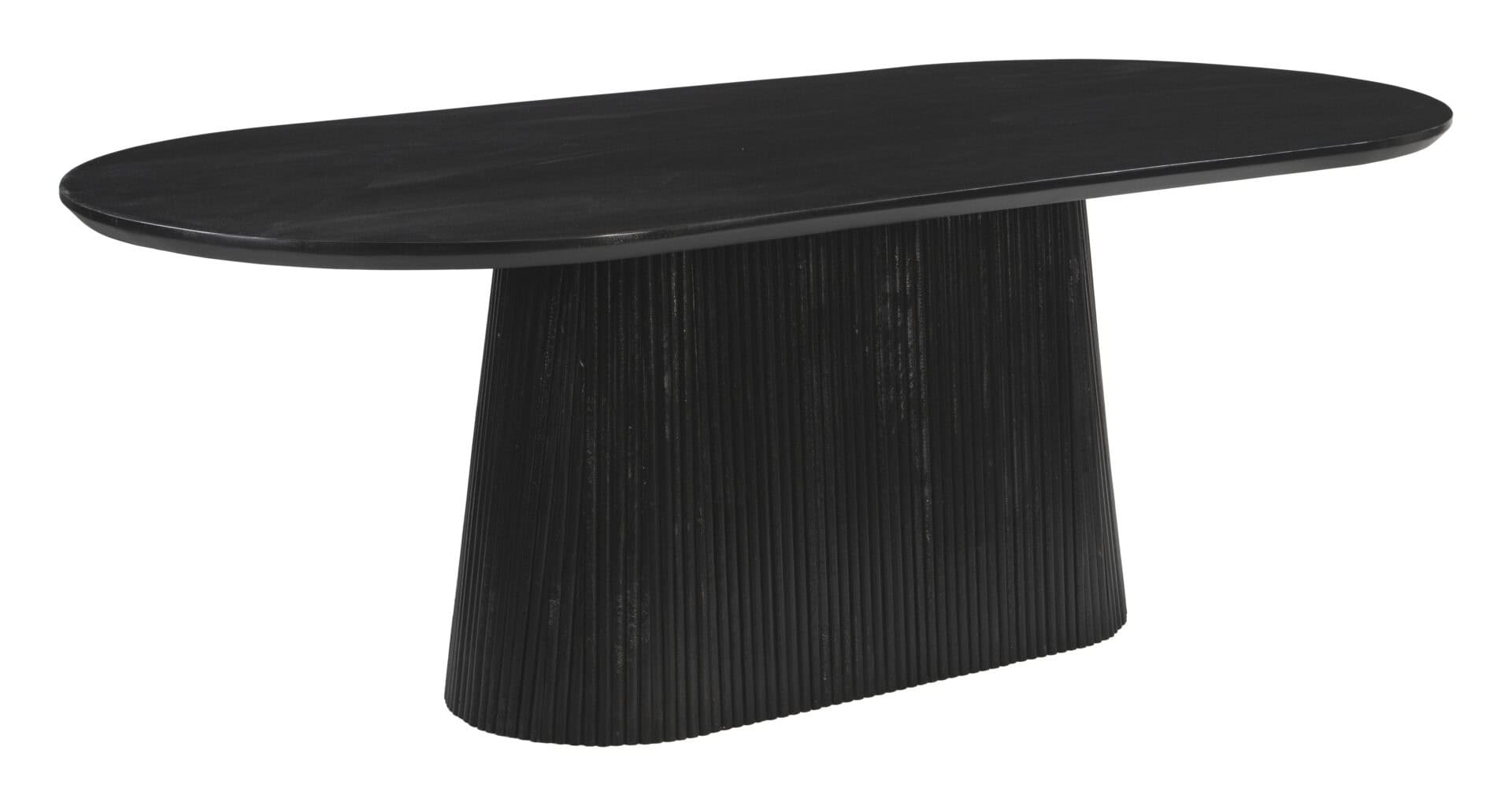 Modern Black Mango Wood Dining Table with Oval Top 1 Modern Black Mango Wood Dining Table with Oval Top