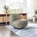 Olive Green Shearling Style Accent Chair with Powder Coated Steel Legs 10 Olive Green Shearling Style Accent Chair with Powder Coated Steel Legs