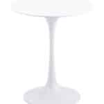 Gloss White Round Side Table with Steel Base and Rubber Feet