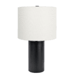 Black Painted Metal Table Lamp with Block Base and Switch