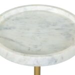 Round Marble Top Side Table with Steel Frame - Assembly Required 9 Round Marble Top Side Table with Steel Frame - Assembly Required