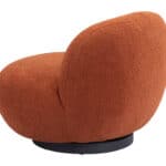 Burnt Orange Shearling Accent Chair with Modern Powder-Coated Legs 18 Burnt Orange Shearling Accent Chair with Modern Powder-Coated Legs