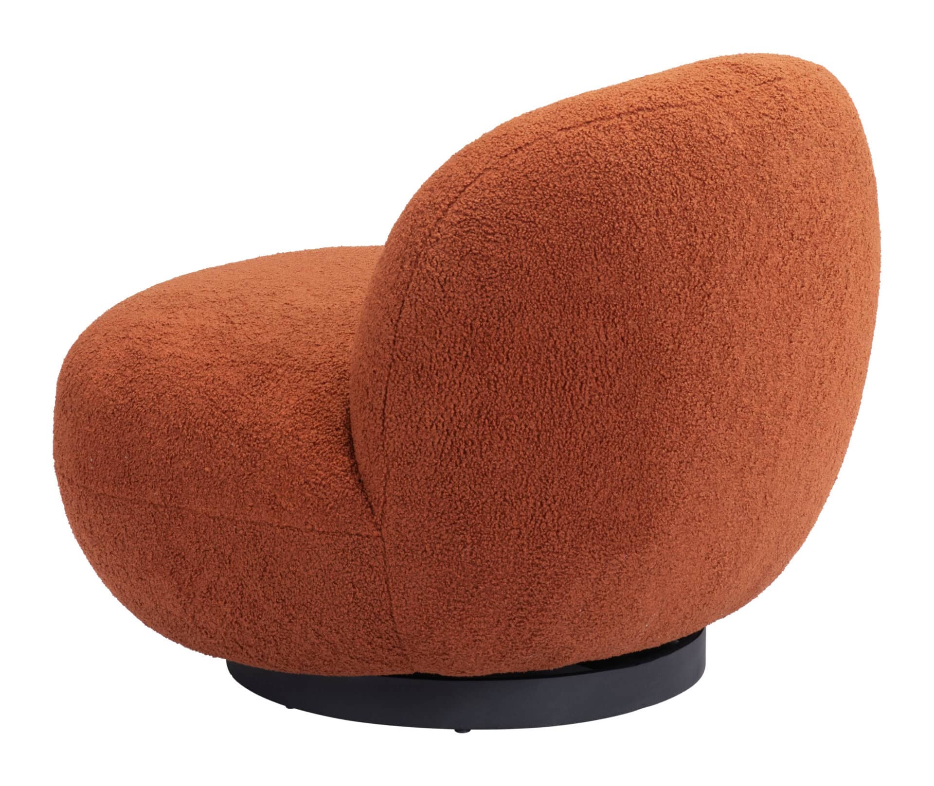 Burnt Orange Shearling Accent Chair with Modern Powder-Coated Legs 8 Burnt Orange Shearling Accent Chair with Modern Powder-Coated Legs - Image 8