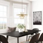 Gold Steel Frame Ceiling Lamp with Adjustable Cord Length 9 Gold Steel Frame Ceiling Lamp with Adjustable Cord Length