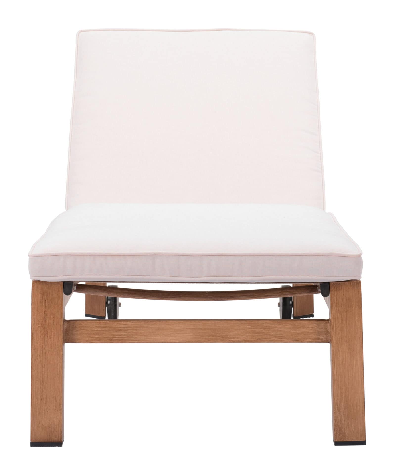 Adjustable Outdoor Lounge Chair Beige and Natural with Wheels 4 Adjustable Outdoor Lounge Chair Beige and Natural with Wheels - Image 4