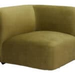 Velvet Tufted Corner Chair with Birch Wood Legs in Green 8 Velvet Tufted Corner Chair with Birch Wood Legs in Green