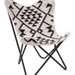 Boho Modern Accent Chair with Cotton Seat and Steel Frame 19 Boho Modern Accent Chair with Cotton Seat and Steel Frame