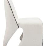 Ivory Accent Chair with Steel Frame and Boucle-Like Fabric 9 Ivory Accent Chair with Steel Frame and Boucle-Like Fabric