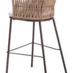 Outdoor Modern Barstool with Cushions and Steel Frame (Set of 2)