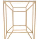 Gold Sculptural Base Side Table with Square Top