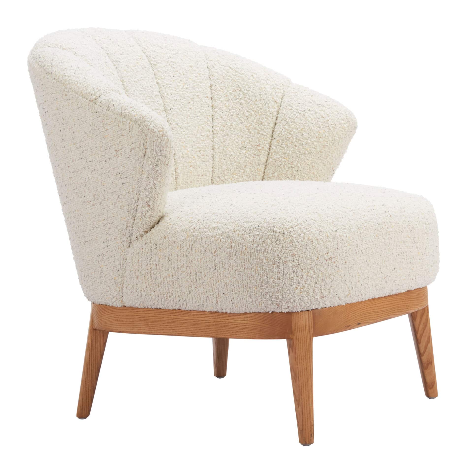Tawny Beige Accent Chair with Ash Wood Legs 1 Tawny Beige Accent Chair with Ash Wood Legs