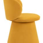 Orange Velvet Swivel Dining Chair with 360-Degree Base