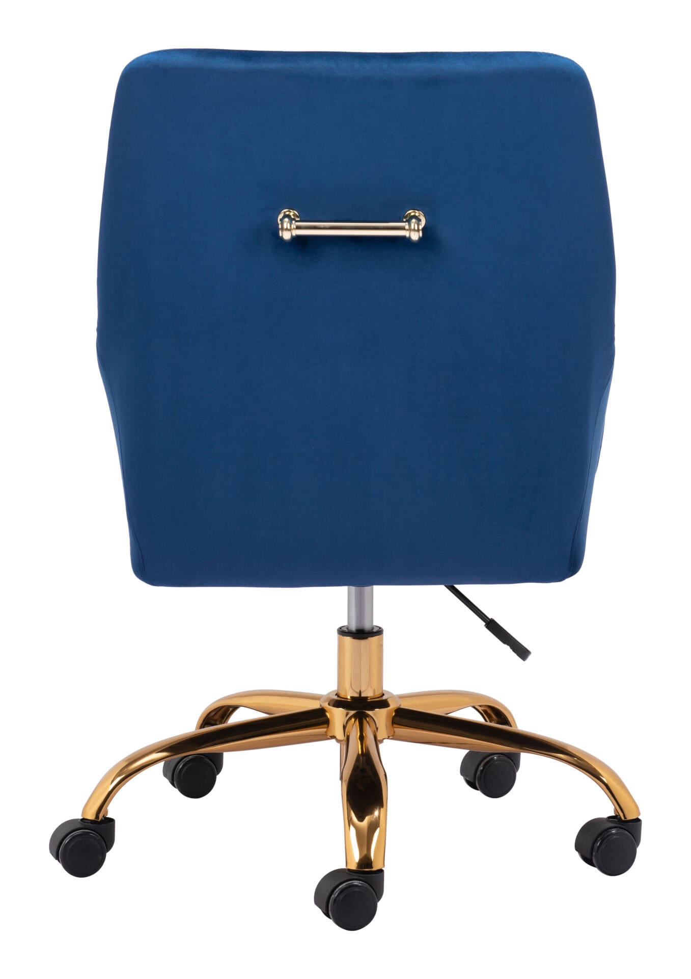Navy Blue Velvet Office Chair with Gold Base and Adjustable Height 6 Navy Blue Velvet Office Chair with Gold Base and Adjustable Height - Image 6