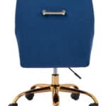 Navy Blue Velvet Office Chair with Gold Base and Adjustable Height 17 Navy Blue Velvet Office Chair with Gold Base and Adjustable Height