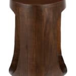 Walnut Mango Wood Round Side Table with Modern Glam Design